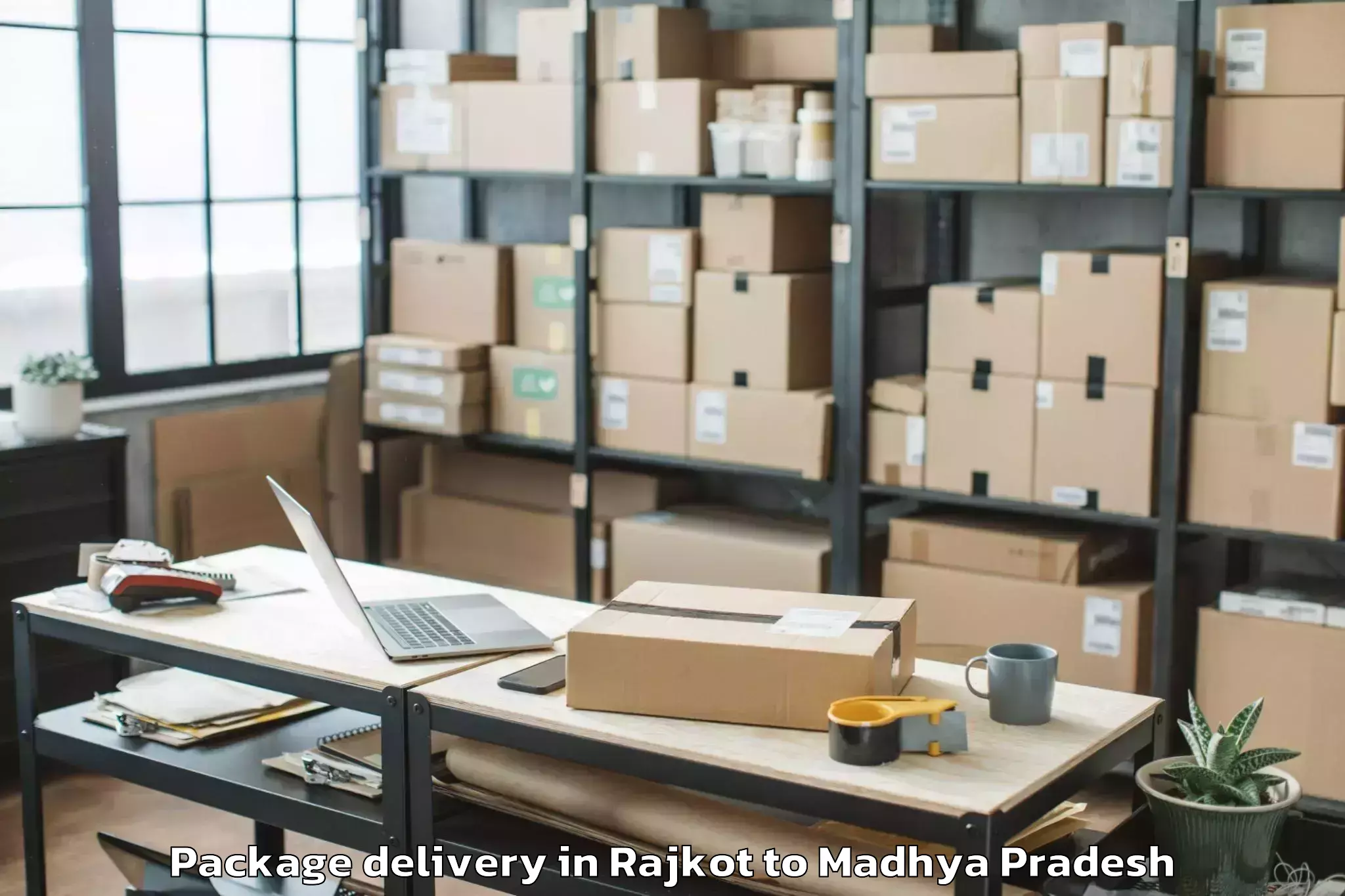 Book Rajkot to Satwas Package Delivery Online